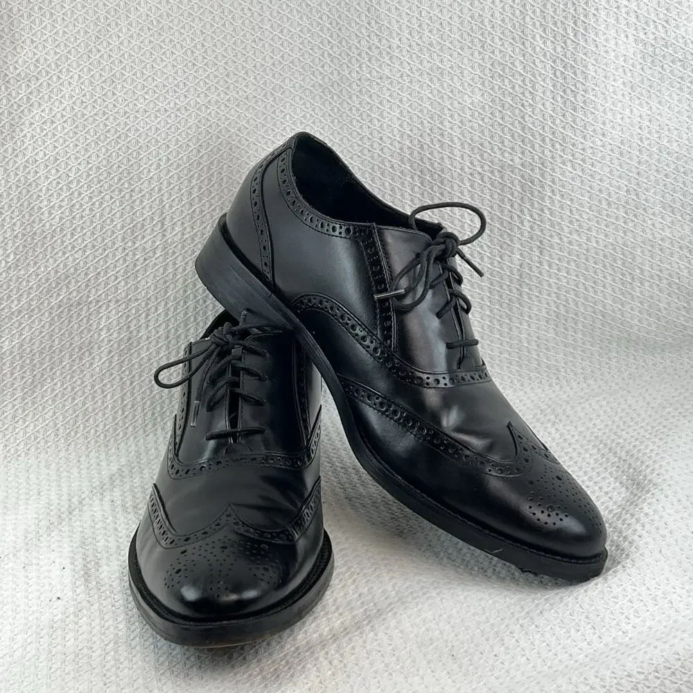 Cole Haan Grand.ØS Wingtip Oxford Dress Shoes Black Leather Men’s 10M